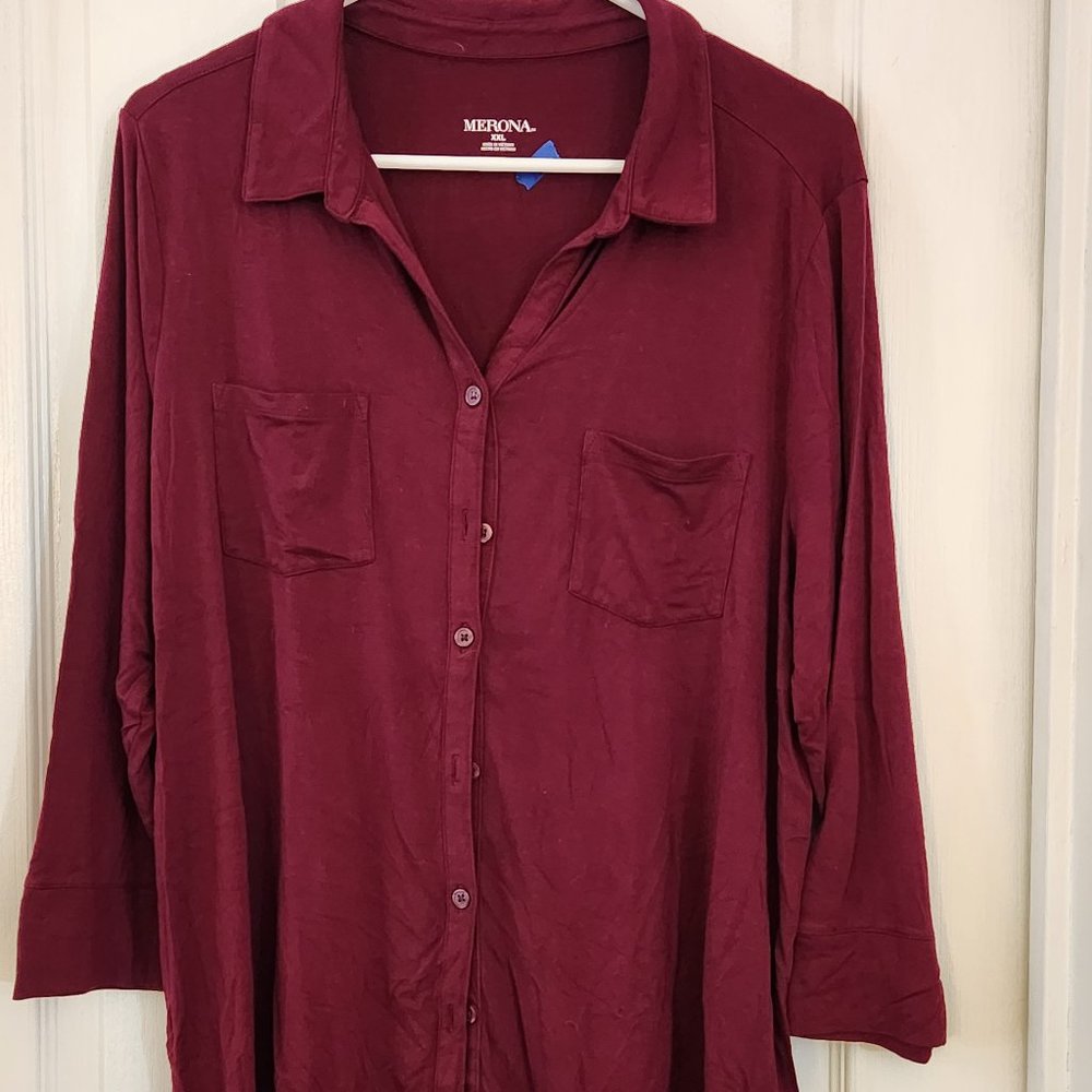 Merona 3/4 Sleeve Button Down Shirt XXL